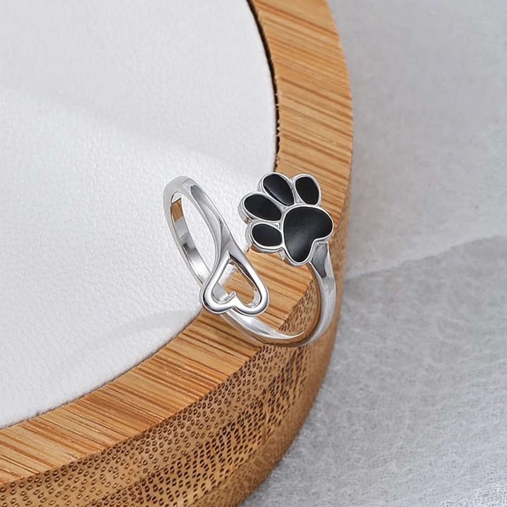 Genuine 925 Sterling Sliver Paw 🐾 Print Ring - Picture 4 of 6